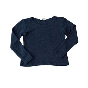 Muse Knit Wear Charcoal Gray Merino Wool Long Sleeve Shirt Size 2